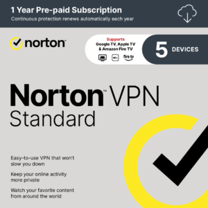 Norton VPN Standard: 1-Year Subscription (5 Devices)