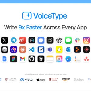 VoiceType AI Voice-to-Text: Lifetime Subscription (Unlimited Words/Month)