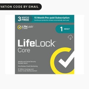 LifeLock Core Identity Theft Protection (1 Adult/15 Month Subscription)