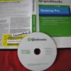 Open QuickBooks Desktop Pro 2021 retail DVD case showing the disc and the license and activation code sticker